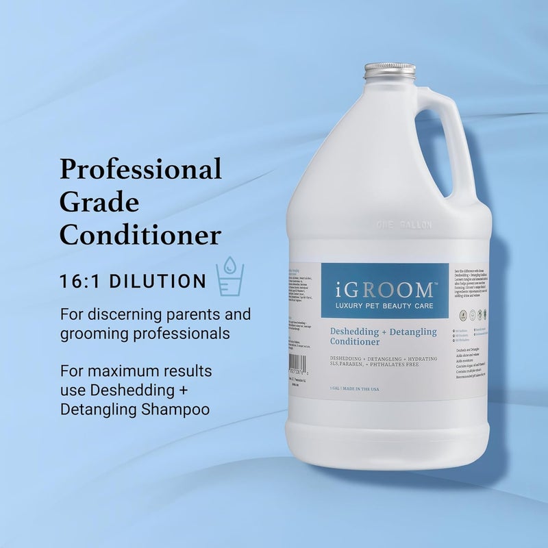 iGroom Deshedding & Detangling Dog Conditioner, Luxury Pet Beauty Care, Loosen Tangles + Unwanted Undercoat, Adds Shine + Volume, Made in USA (1 GAL) - Image 3